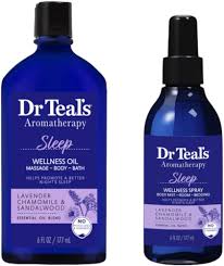 Dr Teal’s Aromatherapy Sleep Wellness Oil – for Massage, Body, Bath (6 Fl. Oz.) & Wellness Sleep Spray – for Body, Room, and Bedding (6 Fl. Oz.) Bundle